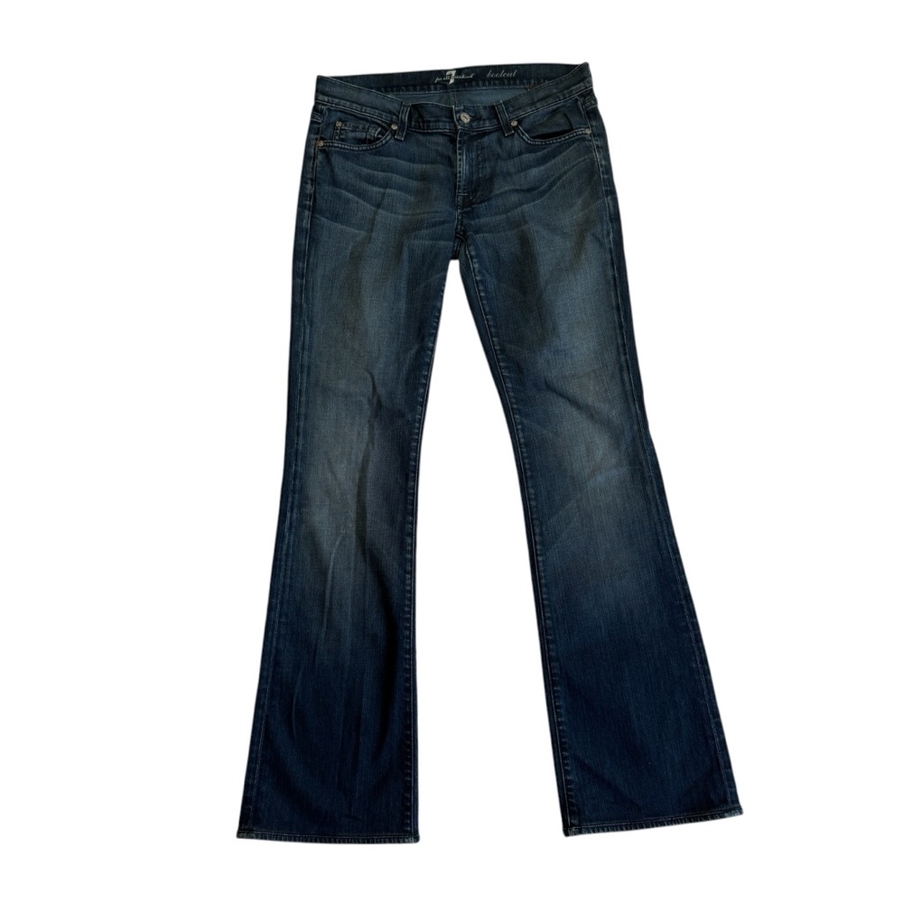 7 For All Mankind Woman's Size 29 Medium Wash Denim  Low Rise Flare Jeans